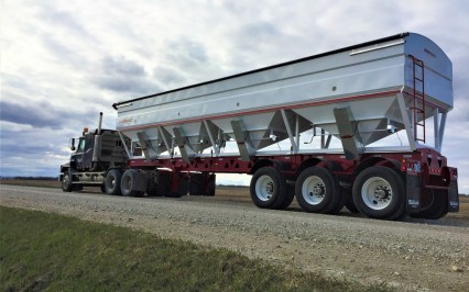 Haul All 1580NT Side Draw Seed Tender in White with Red Accents